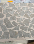 Light gray natural marble aggregate mosaic terrazzo slab